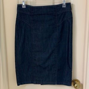 Denim pencil skirt